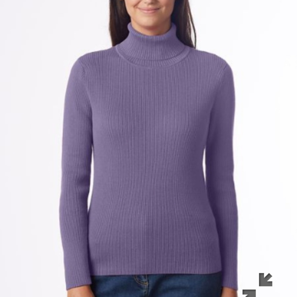 Casual corner women's lavender ribbed turtleneck